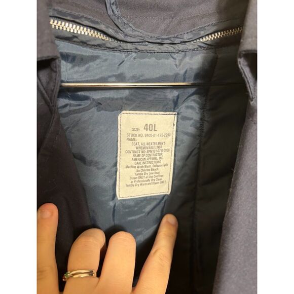 DSCP Defender Collection Trench Coat Navy Men's Sz 40L All Weather Liner Jacket - Picture 5 of 6